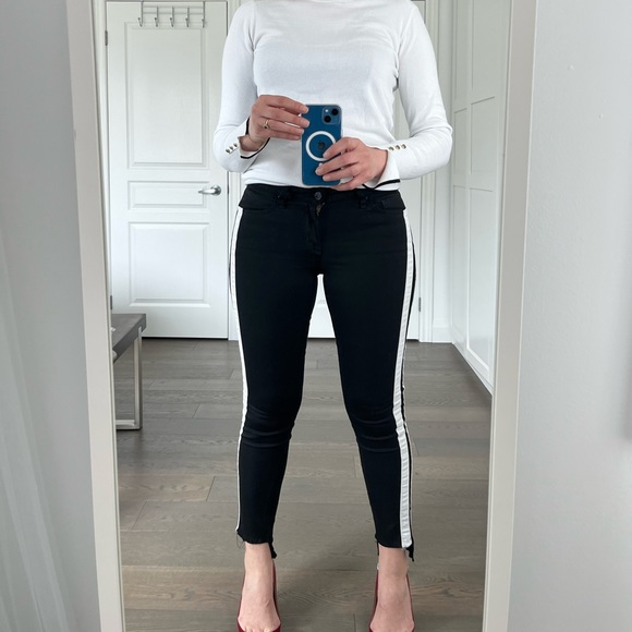 William Rast Black Pants with white Stripes - Picture 3 of 5